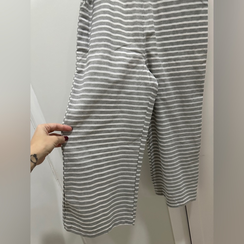 Gray and White Striped Jumpsuit - Picture 2 of 6